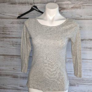 J. Crew Heather Gray Vintage Top, 3/4 sleeve, S